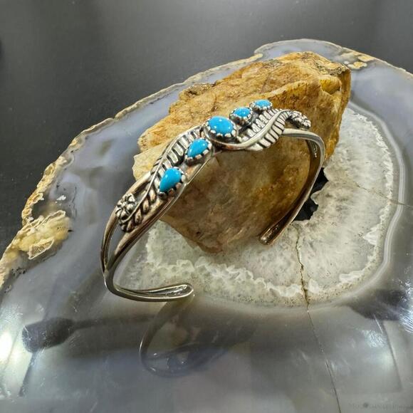 Carolyn Pollack Sterling Sleeping Beauty Turquoise Decorated Bracelet For Women - Picture 4 of 10